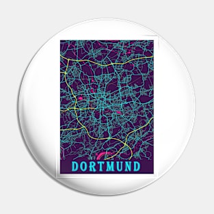 Dortmund Neon City Map, Dortmund Minimalist City Map Art Print Pin