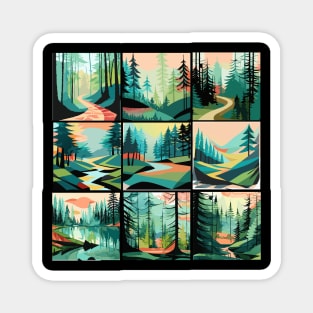 watercolor techniques to create a dreamy and ethereal painting of a forest landscape, perfect for a nature-inspired t-shirt design2 Magnet