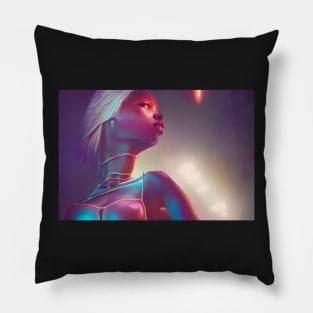 African Beauty: Futuristic Art T-Shirt Pillow