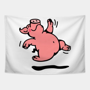 Happy dancing Pig Tapestry