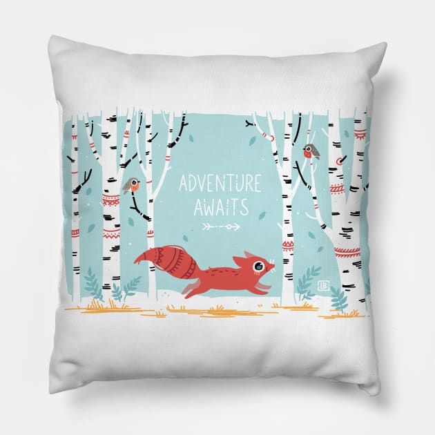 Adventure Awaits Pillow by Freeminds