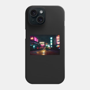 Tokyo City Street View With Neon signs / Tokyo, Japan Phone Case
