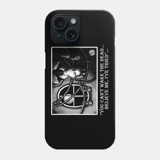 Wednesday Napping With Bats - You Can't Wake The Dead - White Outlined Version Phone Case