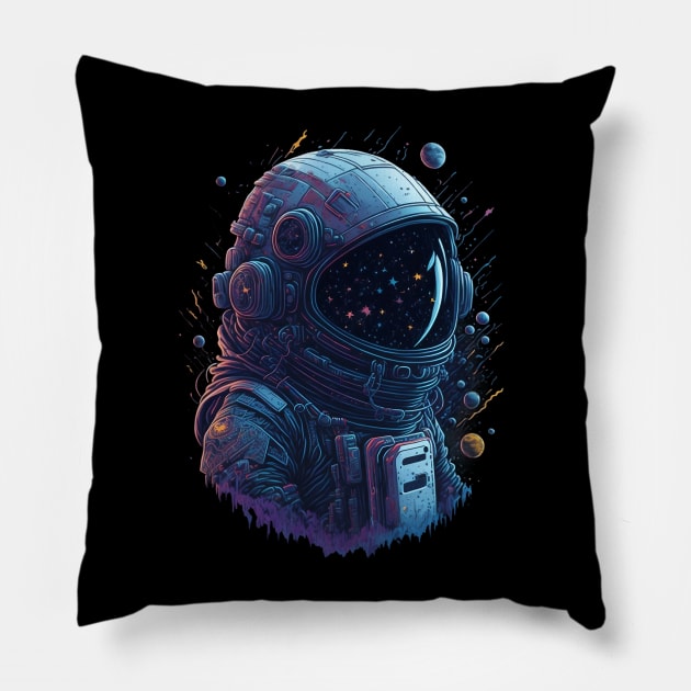Astronout and Stars Pillow by Contrapasso