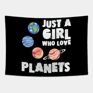 Just A Girl Who Love Planets Tapestry