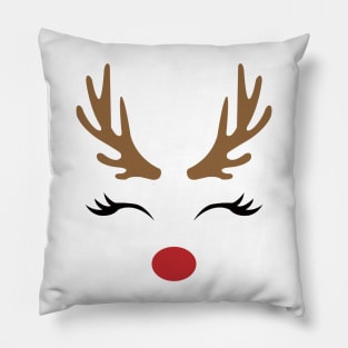 Christmas Reindeer Face Pillow