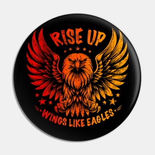 Flying Eagle with Slogans and Stars Pin