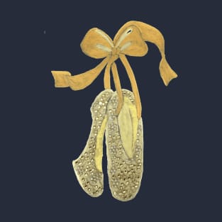 Glitzy gold ballet shoes T-Shirt