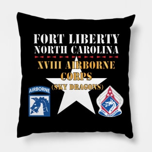 Fort Liberty North Carolina - XVIII Airborne Corps (Sky Dragons) - SSI - DUI X 300 Pillow