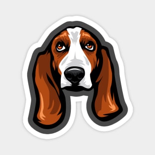 Basset Hound Portrait Drawing Magnet