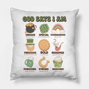 god says i am funny st patricks day Pillow