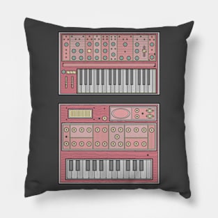 Red Retro Synthesizer Pillow