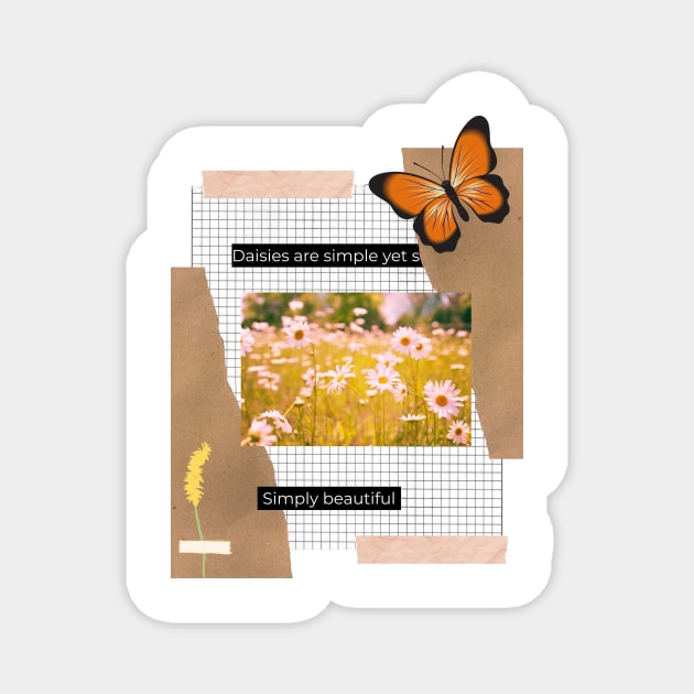 Scrapbook Daisy Magnet by PedaDesign