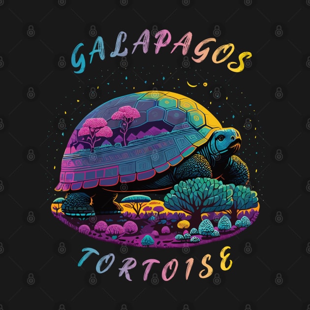 Galapagos Tortoise In Galapagos, With Trees, Creative by Marvinor