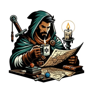 Rogue studies a treasure map and drink his coffee T-Shirt