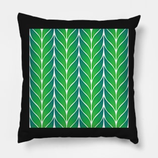 Shades Of Green Leaf Pattern Pillow