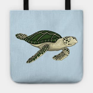 Sea turtle cartoon illustration Tote