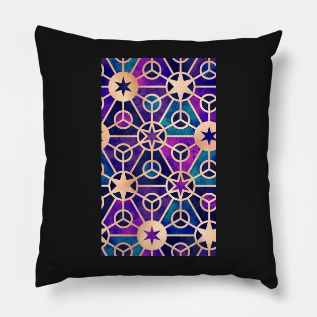 Peace and stars rosegold jewel tones Pillow by nobelbunt