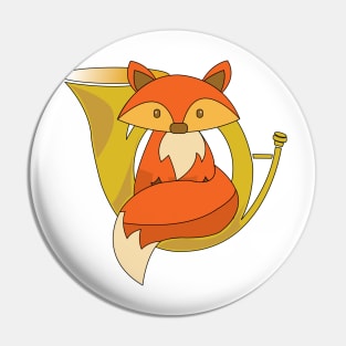 Fox and a French Horn Pin