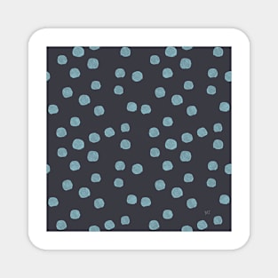 Polka Dots - Turquoise & Gray Magnet