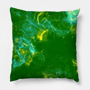 Green and Yellow Abstract Pattern Pillow