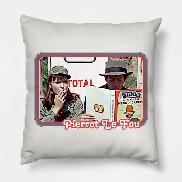 Pierrot Le Fou /// Retro Aesthetic Fan Design Pillow by DankFutura