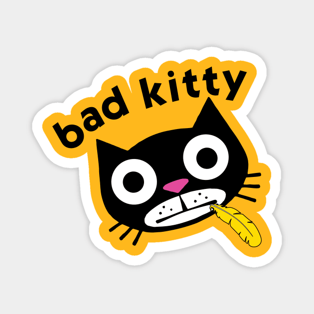 Bad Kitty Magnet by toddgoldmanart