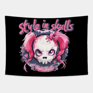 Skull Girl, Skull Fun T-Shirt 09 Tapestry