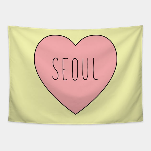 I Love Seoul Heart Tapestry by thepinecones