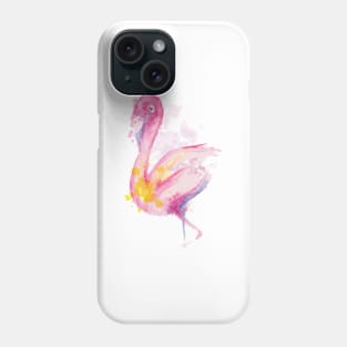 flamingo lovers watercolor with paint Phone Case