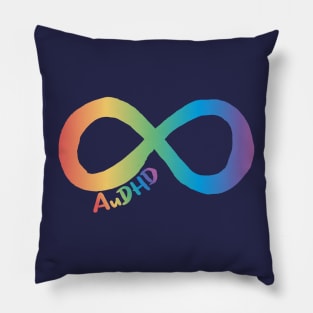 AuDHD rainbow infinity symbol Pillow