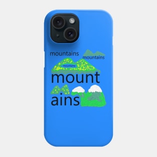 mountains, typography mountains patterns, oil painting Phone Case