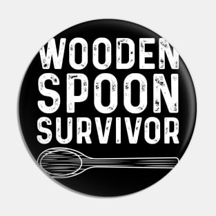 Wooden Spoon Survivor - Funny Italian Gift for Him Vintage Pin