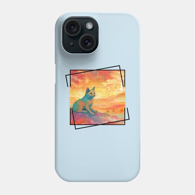 Summertime Cat Enjoying Outside For Summer Solstice With Colorful Background With Nature Scene With Cat Being Cute For Pet Owner Who Loves Phone Case by New Otaku 64