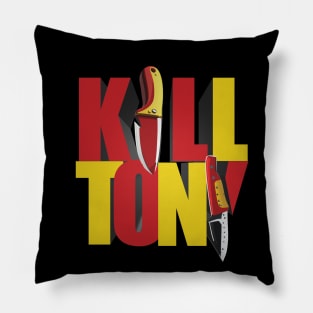 Kill Tony Slick Logo Fan Design in Yellow & Red Pillow