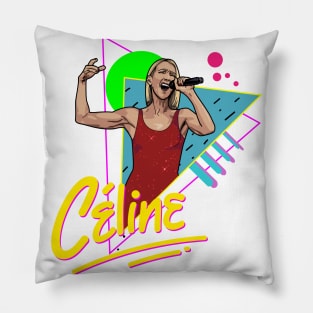 Celine Dion Retro Style T-Shirt Design Pillow