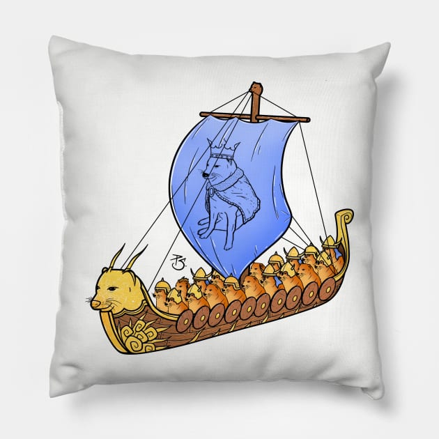 Cheems Vikings Pillow by Panthersausage
