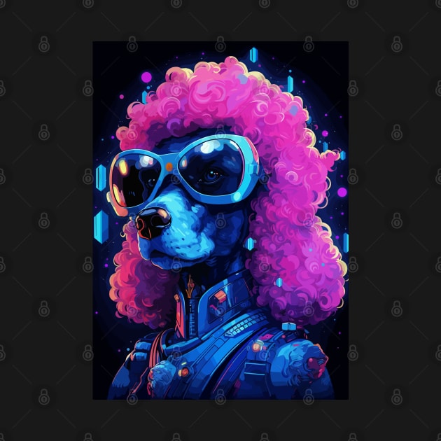 Cyberpunk Poodle Dog Pink Hair Futuristic by Art-Jiyuu