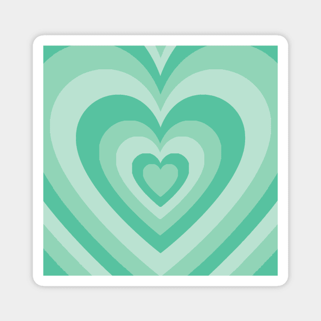 mint retro heart Magnet by queenofhearts