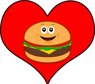 Cheeseburger in a Heart Magnet