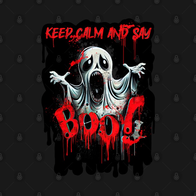 Keep calm and say Boo - black by Wrap Shop