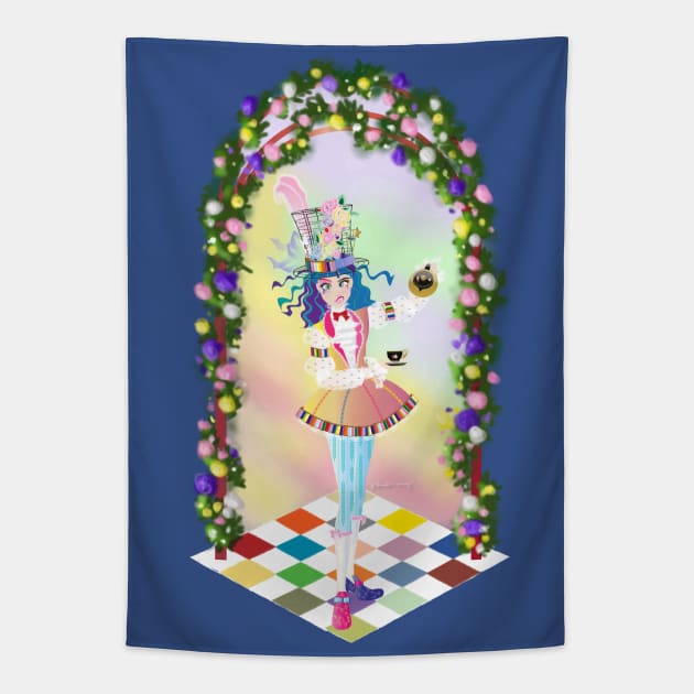 Miss Hatter Tapestry by amadeuxway