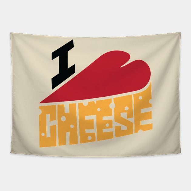 I Heart Cheese Tapestry by Eat, Geek + Be Merry