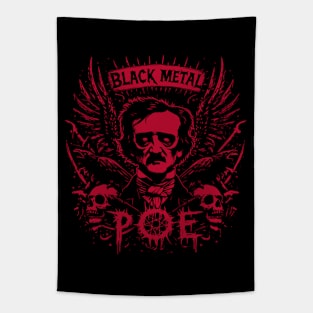 Black Metal Poe - Vintage Occult - Goth Raven Tapestry