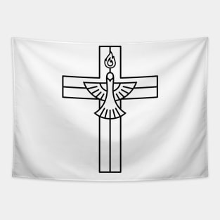 Christian cross and dove - a symbol of the Spirit Tapestry