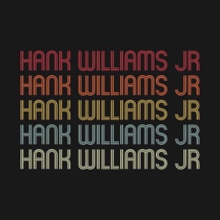 Retro Hank Jr Wordmark Repeat - Vintage Style T-Shirt