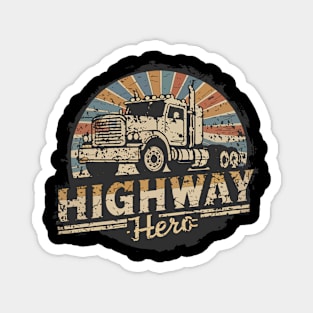 Retro Vintage Truck Driver Trucker Magnet