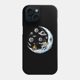 Astronaut on the moon Phone Case