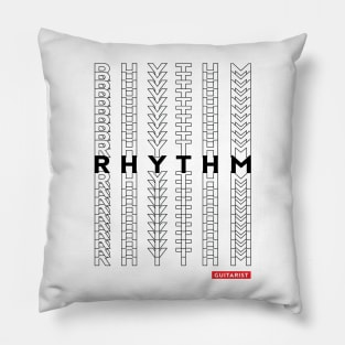 Rhythm Guitarist Repeated Text Light Theme Pillow