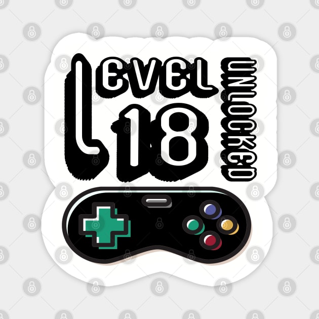 level 18 unlocked - 18th birthday gift Magnet by BaronBoutiquesStore